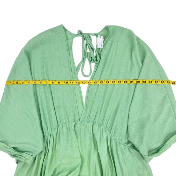 Asos Design Curve Womens V-Neck V-Back Godet Skater Mini Dress Mint Green Sz 26 - Picture 12 of 14